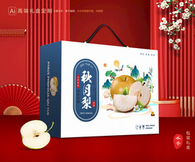 秋月梨礼盒 梨包装
