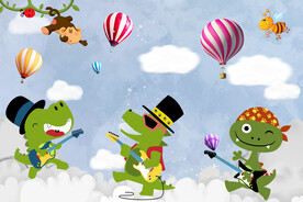 卡通恐龙儿童房背景