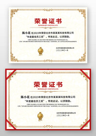 欧式复古荣誉证书模板