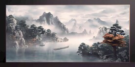 山水画装饰画无框画