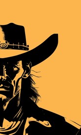 抽象西部牛仔人物画