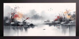山水画装饰画无框画