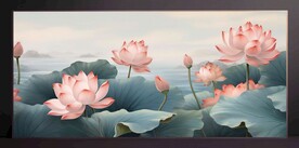 荷花装饰画无框画