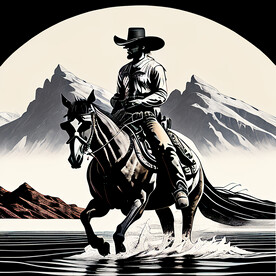 抽象西部牛仔装饰画