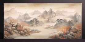 山水画装饰画无框画