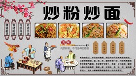 炒粉炒面背景墙