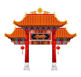 中式建筑牌坊门楼