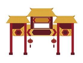 中式建筑牌坊门楼