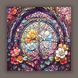 教堂蒂凡尼彩晶玻璃古典图案