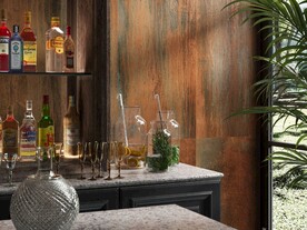 现代意式 岩板吧台特写效果图