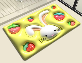 3D膨胀风兔子地垫