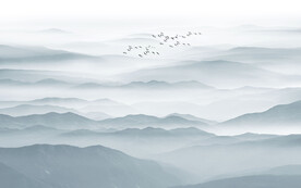 屏风水墨山水画