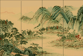 新中式山水 背景墙壁画 硬包