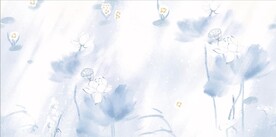 汉服蓝色荷花小花