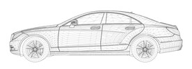 汽车抽象结构线描图