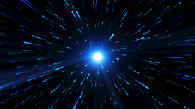 4K蓝色光线穿梭背景AE成品