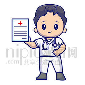 可爱卡通医生医疗医院医药素材