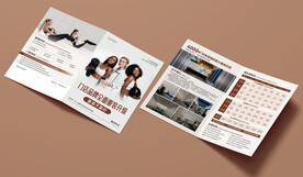 瑜伽普拉提健身折页海报图片