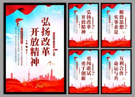改革开放精神党建海报