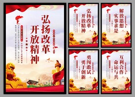 改革开放精神党建海报
