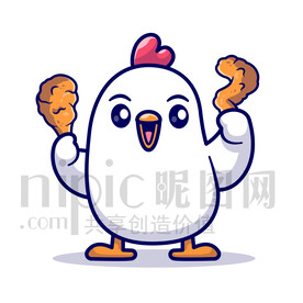 可爱卡通小鸡炸鸡