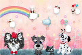 卡通小狗背景墙