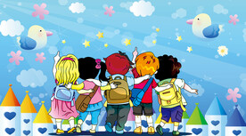 青春卡通背景墙