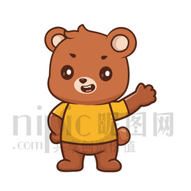 可爱卡通棕熊小灰熊