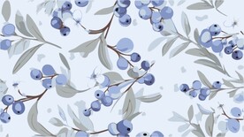 浆果蓝莓矢量图案背景