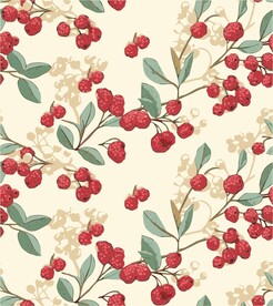 红色浆果无缝图案背景