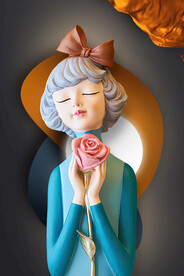 莫兰迪少女 卡通少女 美少女 