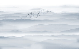 新中式壁画山水画电视背景墙