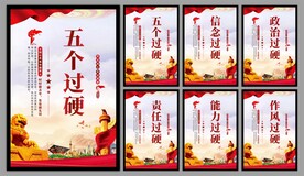 五个过硬党建海报