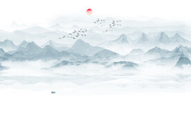 意境水墨山水画