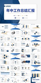 蓝色简约总结计划PPT模板