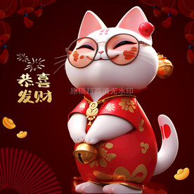 春节喜庆招财猫发财猫