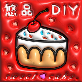 3D膨胀风美食头像 