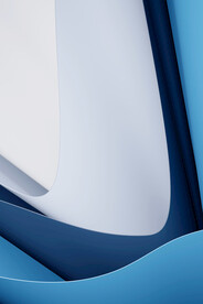 蓝色波浪线条抽象立体造型