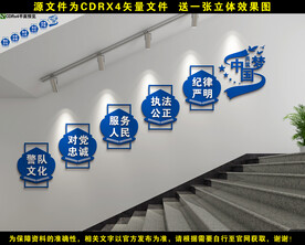 警队楼梯文化墙