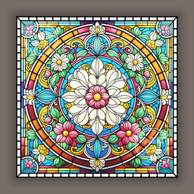 古典主义蒂凡尼教堂彩色玻璃贴膜