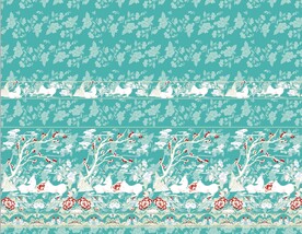 马面裙绿色山峰鲜花鹿