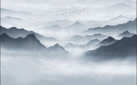 新中式水墨画意境山水