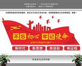 不忘初心牢记使命党建文化墙