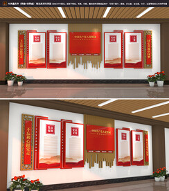 党员活动室党建文化墙