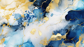 蓝色渐变金色大理石背景