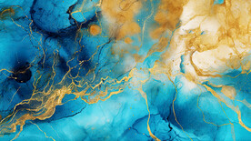 蓝色渐变金色大理石背景