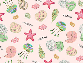 海洋生物手绘高清分层