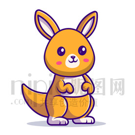 可爱卡通袋鼠