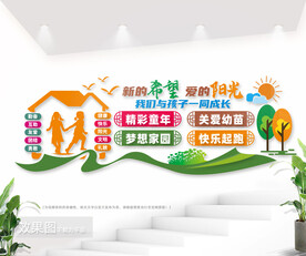 幼儿园托儿所学校文化墙图片