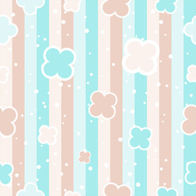 可爱卡通花朵无缝底纹